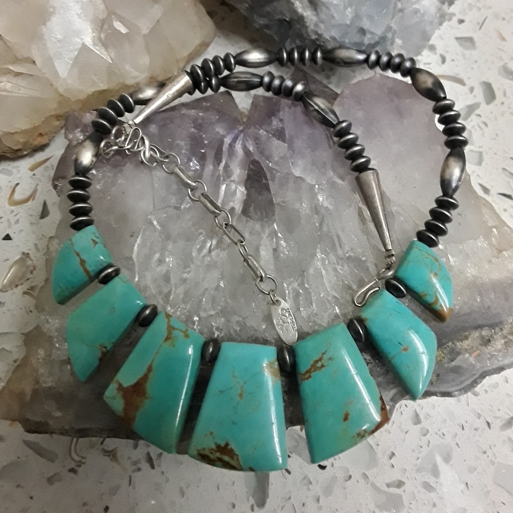 🚫SOLD🚫Running Bear Sterling Turquoise Necklace